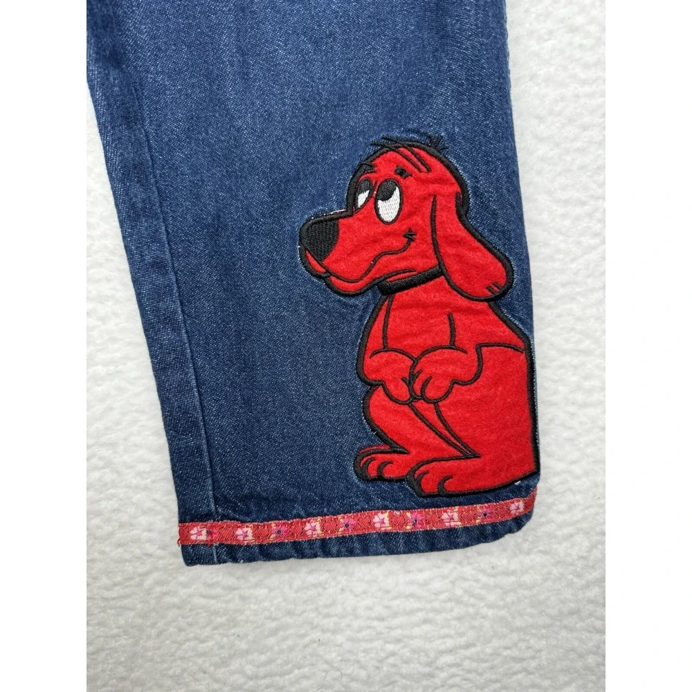 Vintage 90s Clifford The Big Red Dog Denim Overalls - Youth Kids size 4T